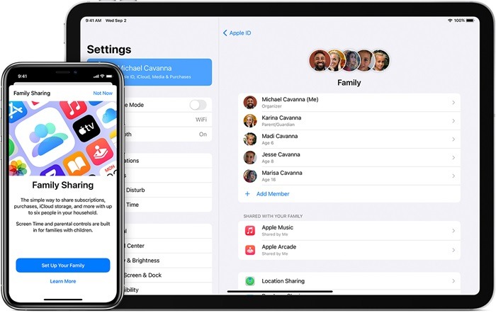 ios14 iphone 11 pro ipad pro family sharing hero