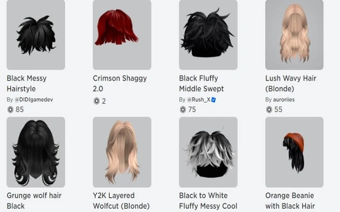 Types of Roblox Hair Styles