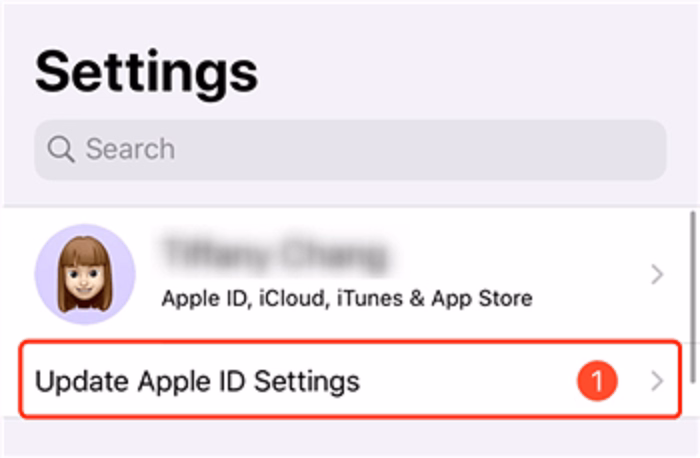 update apple id settings 1
